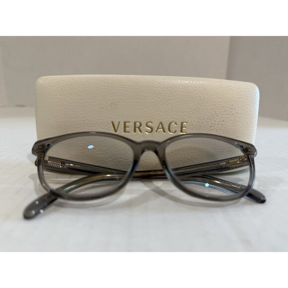 Versace Eyewear Case Plus Givenchy Eyeglasses GV 0106 KB7 145 Crystal Grey Color - Picture 1 of 16